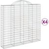 vidaXL arkveida gabiona grozi, 4 gb., 200x50x180/200cm, cinkota dzelzs