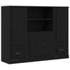 vidaXL Augstais Skapītis Melns ozolkoks 132 x 35.5 x 103.5 cm