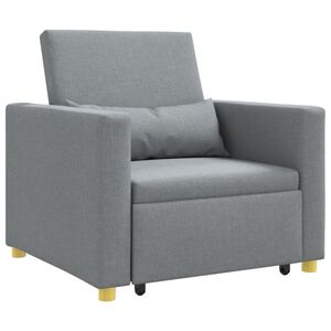 vidaXL Izvelkamā dīvāna gulta viena personai Gai&scaron;i pelēka audums