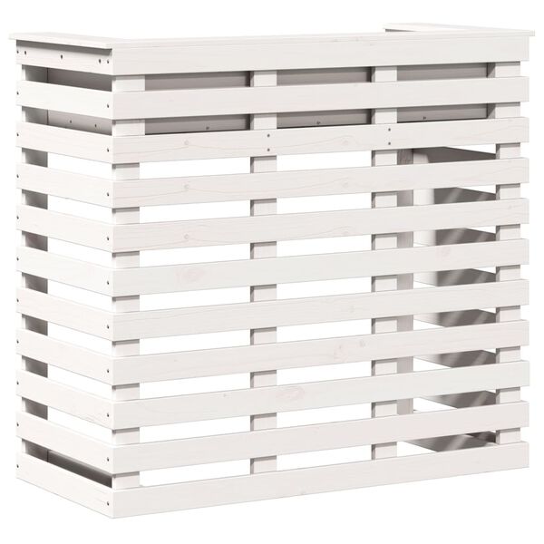 vidaXL āra bāra galds, balts, 113,5x50x103 cm, priedes masīvkoks