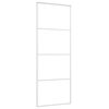 vidaXL bīdāmās durvis, 76x205 cm, ESG stikls, balts alumīnijs