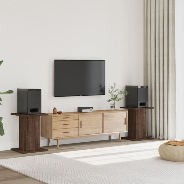 vidaXL skaļruņu statīvi, 2 gab., brūna ozola, 30x30x60 cm, koks