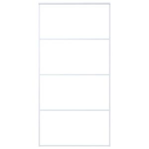 vidaXL bīdāmās durvis, 102,5x205 cm, ESG stikls, balts alumīnijs