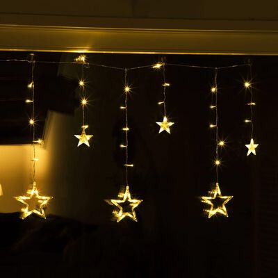 HI lampiņu virtene Fairy, aizkars ar zvaigznēm, 63 LED lampiņas