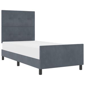 vidaXL Kastītes atsperu gulta Tum&scaron;i pelēka 80 x 200 cm Samts