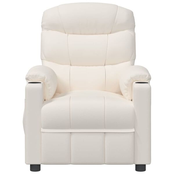 vidaXL elektrisks masāžas krēsls, krēmkrāsas mākslīgā āda