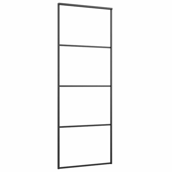 vidaXL bīdāmās durvis ar stiprinājumiem, stikls, alumīnijs, 76x205 cm