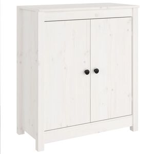 vidaXL kumode, balta, 70x35x80 cm, priedes masīvkoks