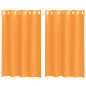 vidaXL voile aizkari ar starplikām, 2 gab., oranži, 140x175 cm