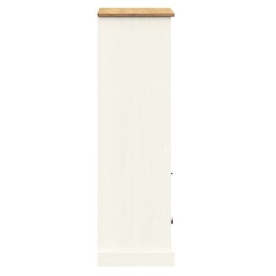 vidaXL grāmatu plaukts, VIGO, balts, 60x35x114,5 cm, priedes masīvkoks