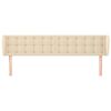 vidaXL galvgalis ar malām, 183x23x78/88 cm, krēmkrāsas audums