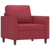 vidaXL atpūtas krēsls, 60 cm, vīnsarkana mākslīgā āda