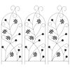 vidaXL Dārza žogs 3 gab. Melna 112 x 39,5 cm Tērauds
