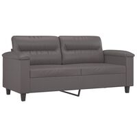 vidaXL divvietīgs dīvāns, pelēks, 140 cm, mākslīgā āda