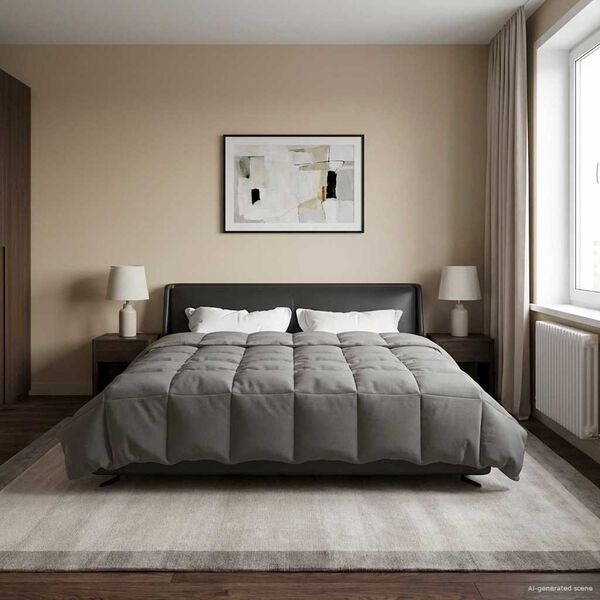 vidaXL Vasaras segas Tiltiņ&scaron; Gai&scaron;i pelēks 200 x 240 cm Mikro&scaron;ķiedra