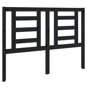 vidaXL gultas galvgalis, melns, 126x4x100 cm, priedes masīvkoks