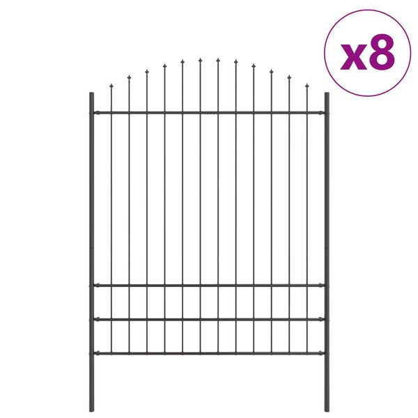 vidaXL Dārza žogs 8 pcs Pelēka 170 x 225 cm