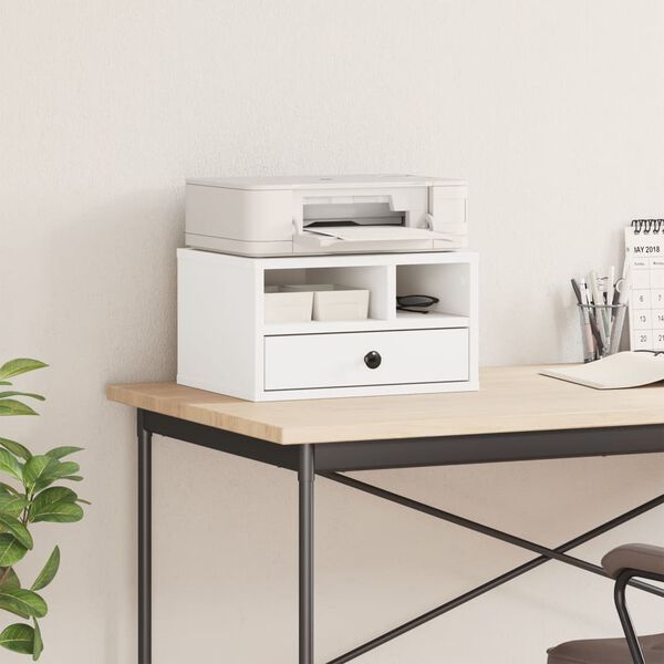 vidaXL printera statīvs, balts, 40x32x22,5 cm, inženierijas koks