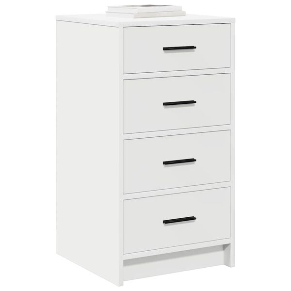 vidaXL Puse ar atvilktni Balts 40 x 41 x 75 cm Inženierijas koks