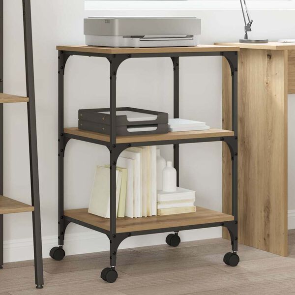 vidaXL Printera statīvs Artisānā ozols 50 x 41 x 75 cm