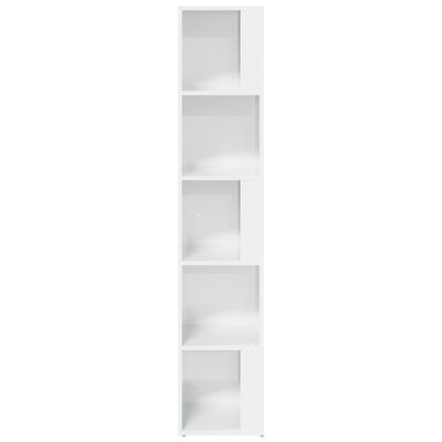 vidaXL stūra skapītis, spīdīgi balts, 33x33x164,5 cm, kokskaidu plātne