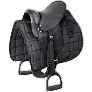 vidaXL poniju segli 10", melni