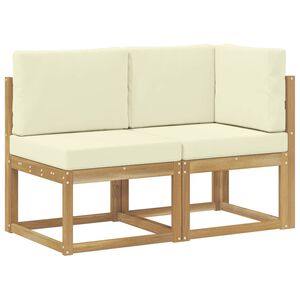 vidaXL Āra vidējais un stūrī eso&scaron;s dīvāns ar spilvenu 2 Gabals Balts