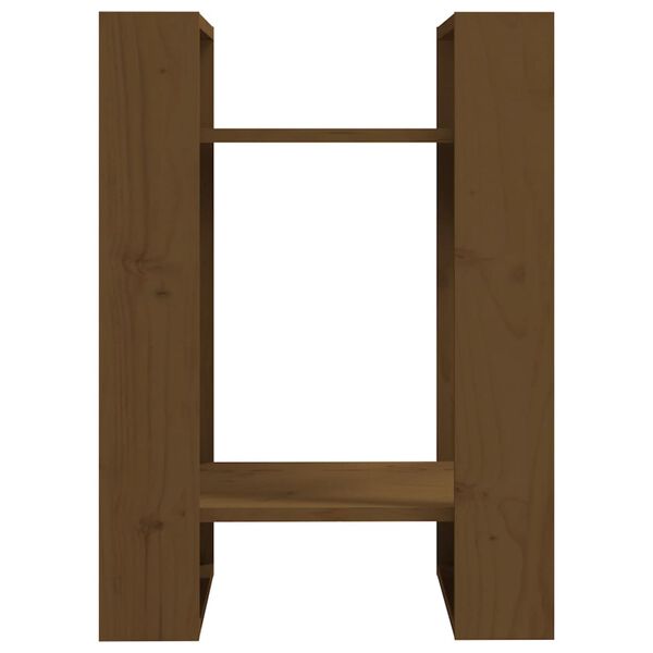 vidaXL grāmatu plaukts, medus brūns, 41x35x57 cm, priedes koks