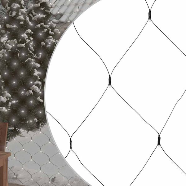 vidaXL Ziemassvētku lampiņu tīkls, 3x2 m, 204 vēsi baltas LED