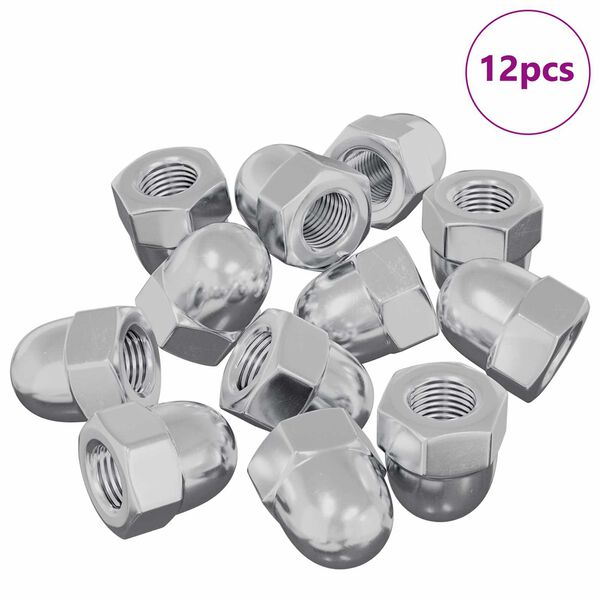 vidaXL Uzgrieznis 12 pcs Sudraba M6 x 10 mm Dzelzs