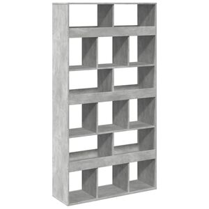 vidaXL grāmatu plaukts, pelēks, 100x33x187,5 cm, inženierijas koks
