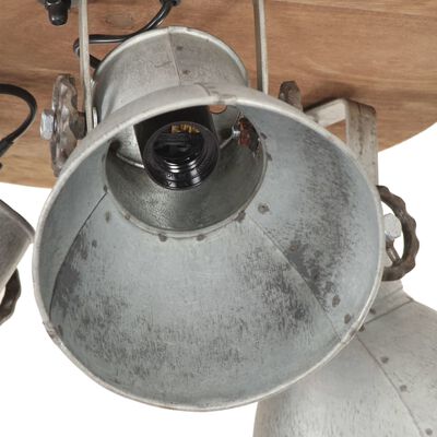 vidaXL griestu lampa, industriāls dizains, sudrabaina, 42x27 cm, E27