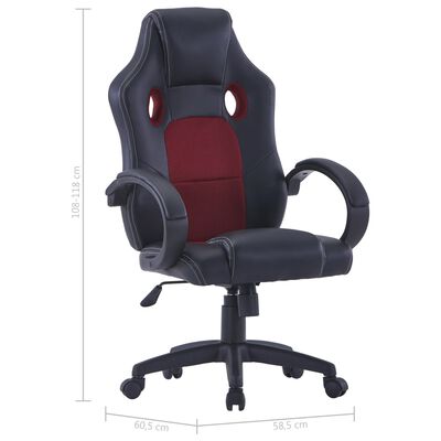 vidaXL datorspēļu krēsls, vīnsarkana mākslīgā āda