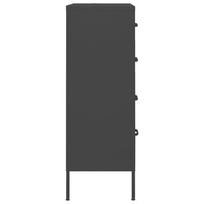 vidaXL skapītis ar atvilktnēm, 80x35x101,5 cm, tērauds, antracītpelēks
