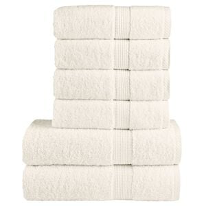 vidaXL dvieļu komplekts SOLUND, 6 gab., krēmkrāsa, 600 gsm