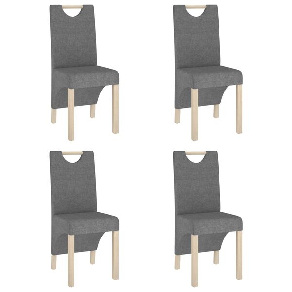 vidaXL virtuves krēsli, 4 gab., gai&scaron;i pelēks audums