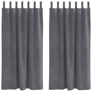 vidaXL Aptum&scaron;ojo&scaron;ie aizkari 2 pcs Gai&scaron;i pelēks 140 x 175 cm Samts