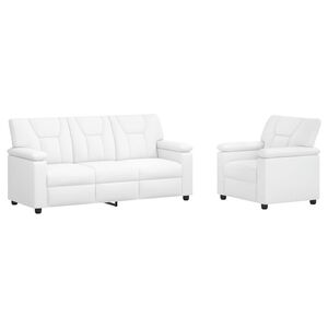 vidaXL Dīvānu komplekts 2 pcs Balts Mākslīgā āda