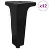 vidaXL Mēbeļu kājas 12 gab. Melna 54,1 x 54,1 x 100 mm Dzelzs