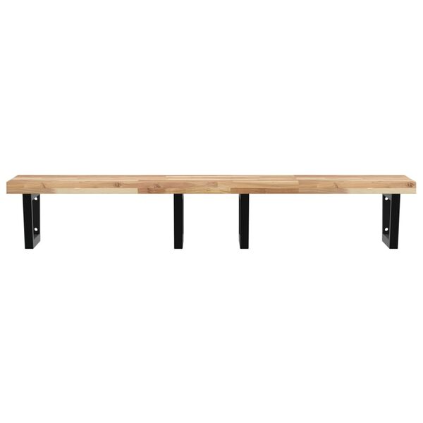 vidaXL izlietnes plaukts, stiprināms pie sienas, tērauds, akācija