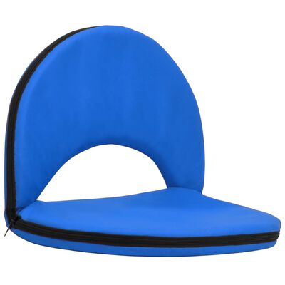 vidaXL saliekami krēsli bez kājām, 2 gab., zili, tērauds un audums