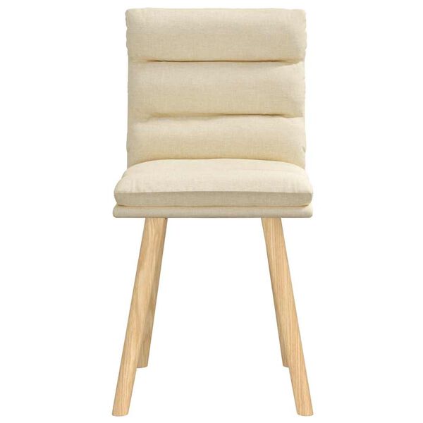 vidaXL virtuves krēsli, 2 gab., krēmkrāsas audums