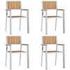 vidaXL Dārza krēsls 4 pcs Brūna 56 x 54,5 x 87 cm Ciets tek&scaron;a koks