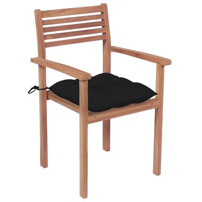 vidaXL dārza krēsli ar matračiem, 8 gab., masīvs tīkkoks