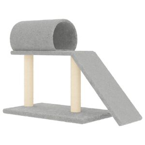 vidaXL nagu asinā&scaron;anas stabi ar tuneli un kāpnēm, pelēki, 55,5 cm