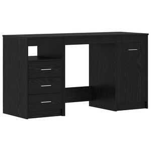 vidaXL Galds 2 gab. Melns ozolkoks 140 x 50 x 76 cm Inženierijas koks