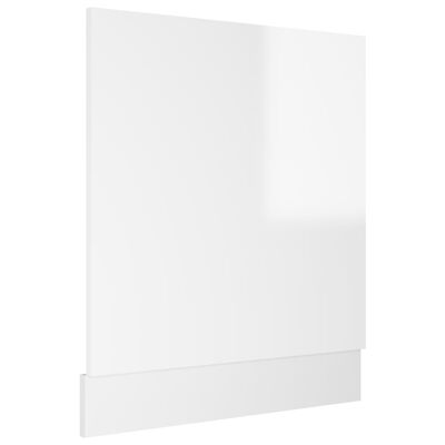 vidaXL trauku mazgājamās mašīnas panelis, spīdīgi balts, 59,5x3x67 cm