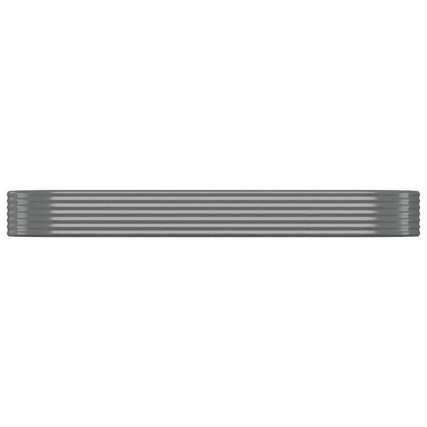 vidaXL augstā puķu kaste, 322x100x36 cm, cinkots tērauds, pelēka