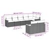 vidaXL 8-daļīgs dārza dīvāna komplekts, matrači, melna PE rotangpalma