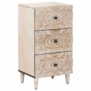 vidaXL Puse ar atvilktni Balts 40 x 33,5 x 75 cm Cieta mango koksne